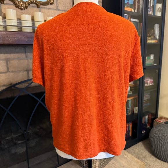 SOLD 🎉HP🎉 🧡 NWT Madewell Texture & Thread Burnt Orange Wrap Tie Top - XL - Picture 9 of 14